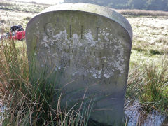 Boundary stone above Ysgubor Wen, Nant Gwyddon Valley, Abercarn, November 2011